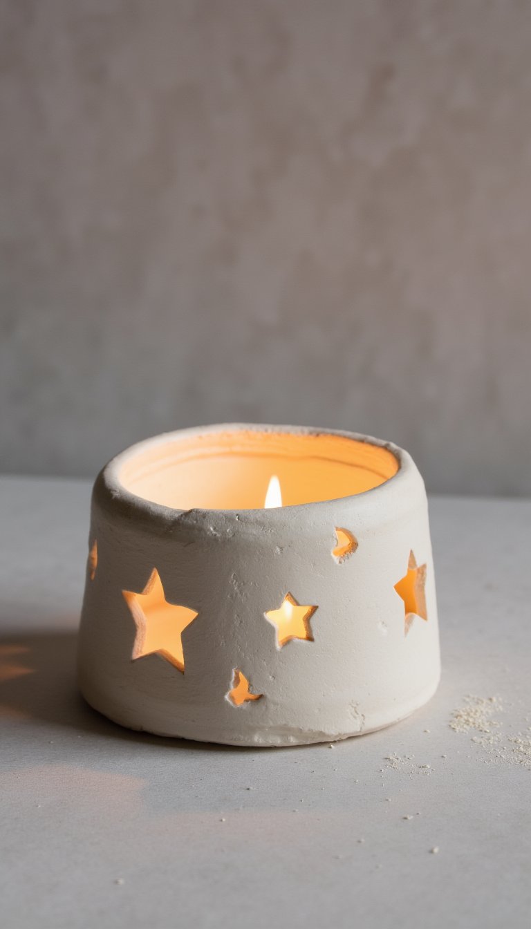 13. Candle Holder with Cut-Outs
