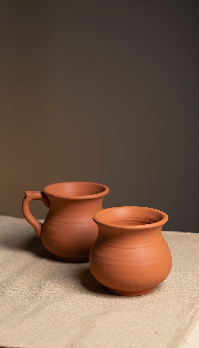 6. Functional Clay Mugs (Handle Optional)