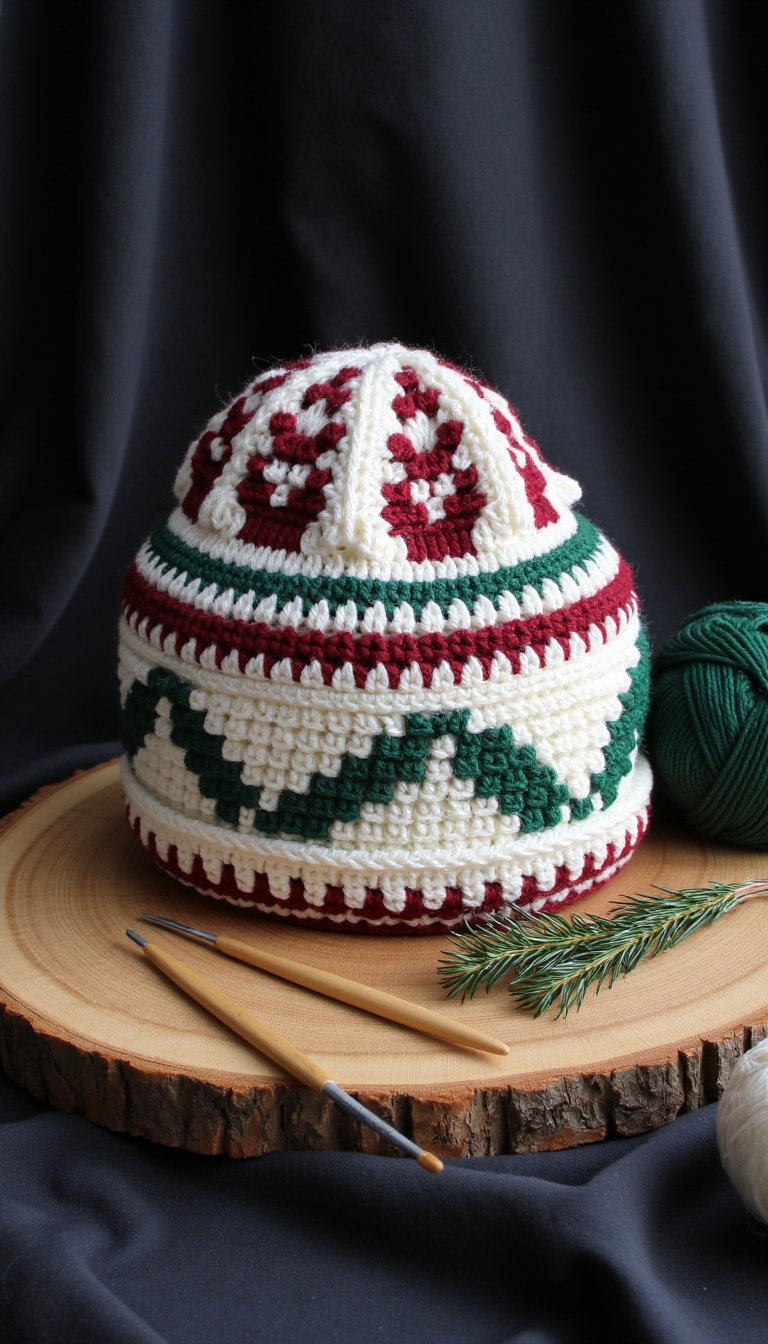 2. Festive Fair Isle-Inspired Hat