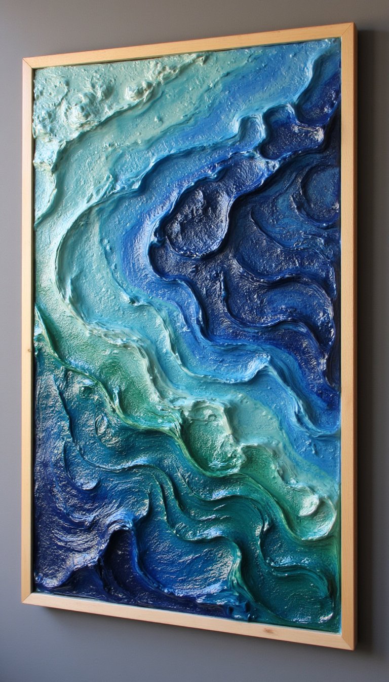 6. A Textured Wave Wall Art Panel