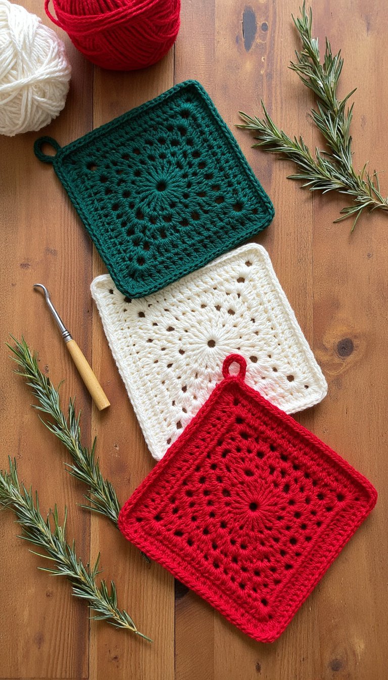 10. Crochet "Pot" Holders with a Twist