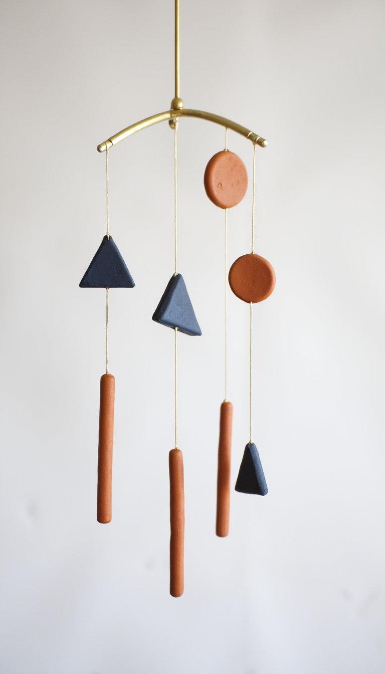 24. Geometric Wire & Clay Mobiles