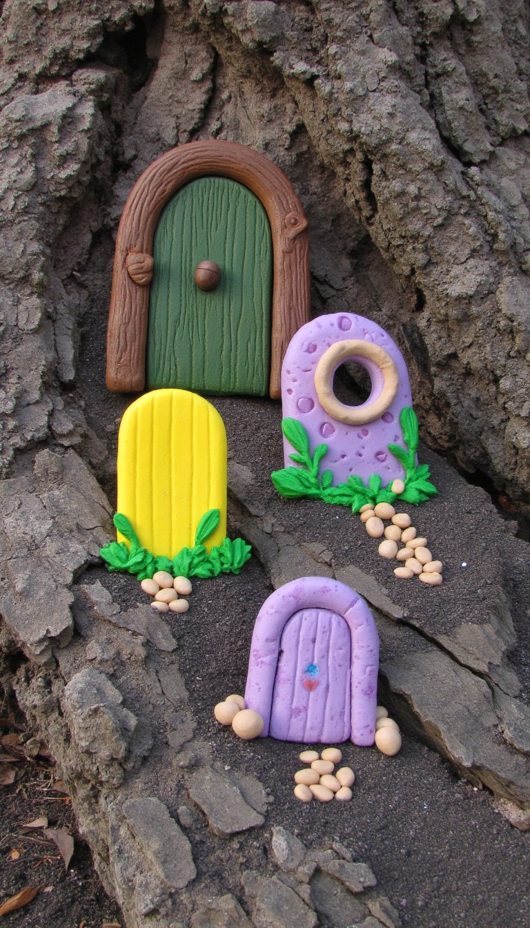 1. Whimsical Clay Fairy Doors