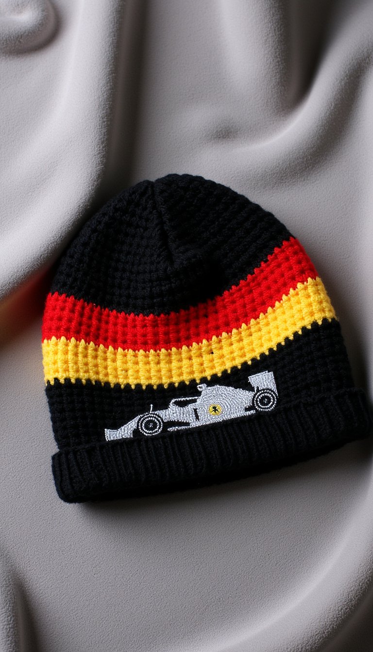 11. F1-Inspired Colorwork Beanie