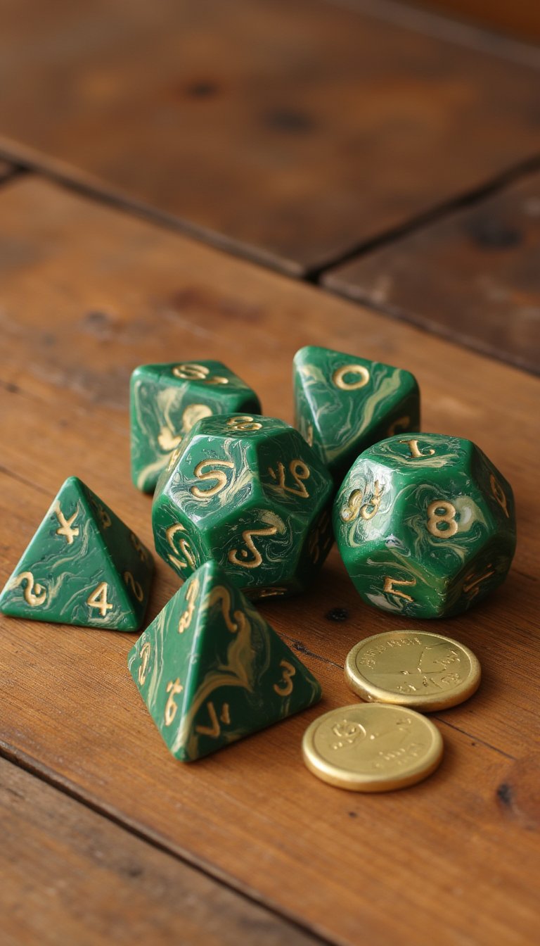 14. “Game Night” Dice and Token Set