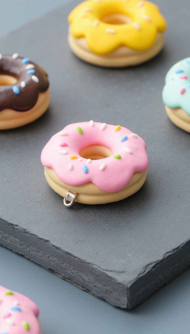 3. Miniature Donut Pendants