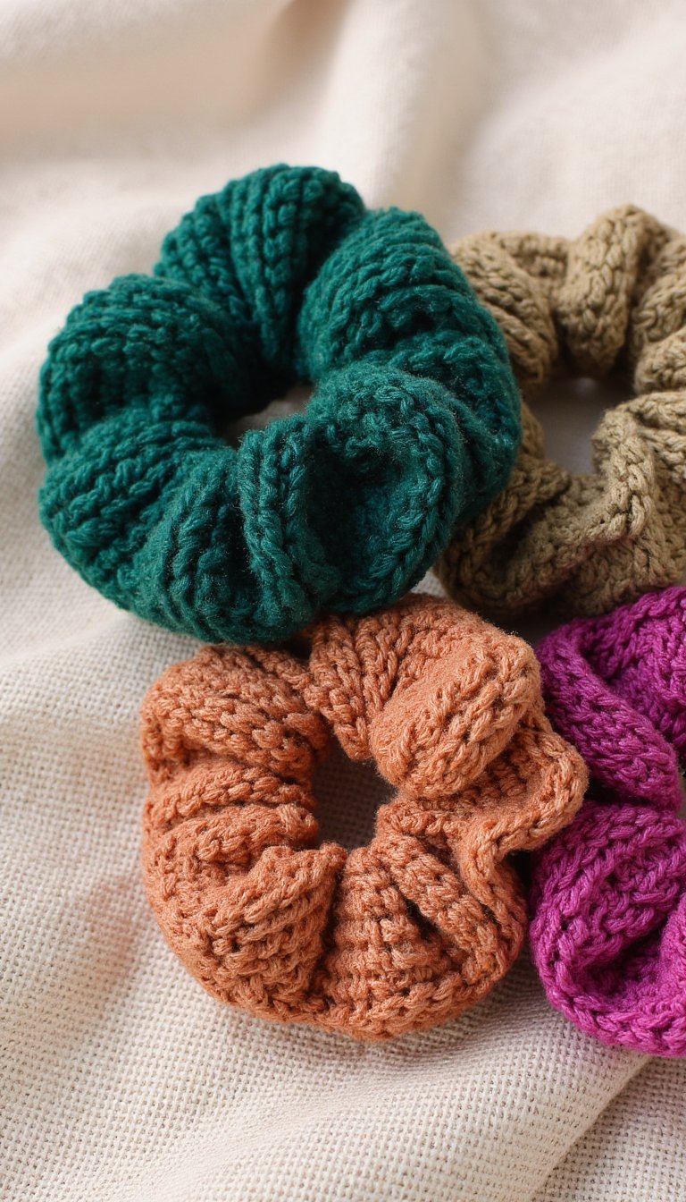 1. Chunky Textured Scrunchies