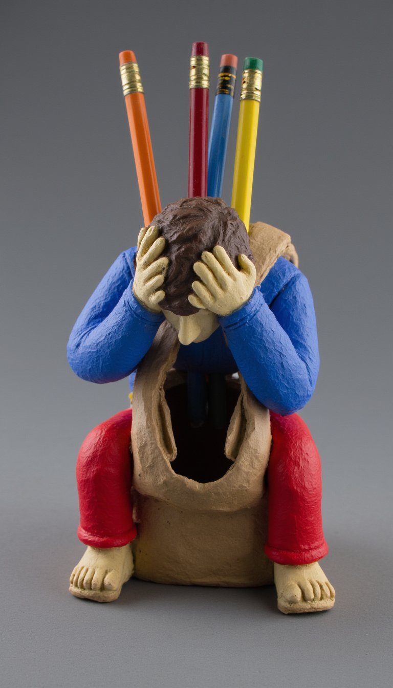 19. An Exhausted Pencil Holder Shaped Like a Person
