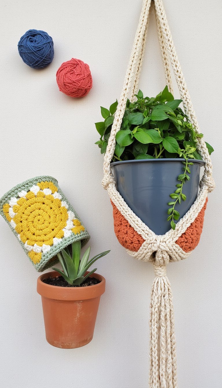 6. Whimsical Plant Pot Covers & Hangers