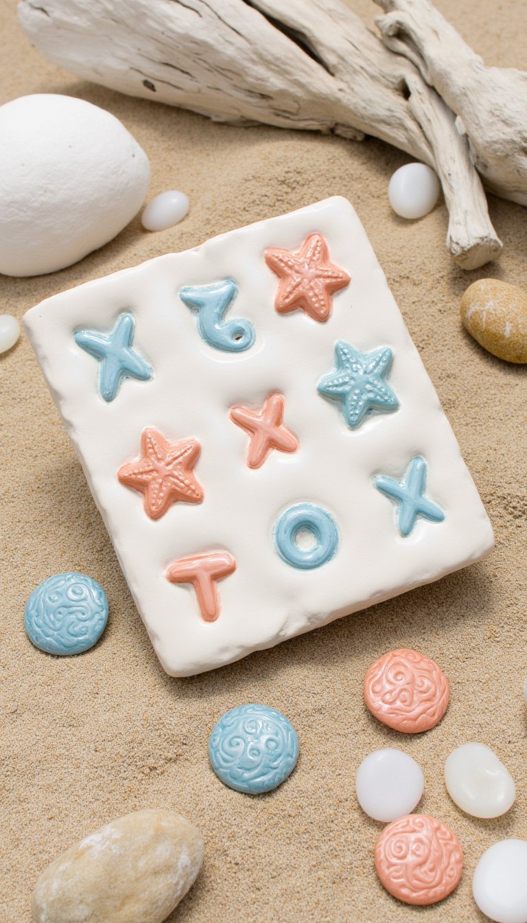 9. Ceramic Tic-Tac-Toe Beach Game Set