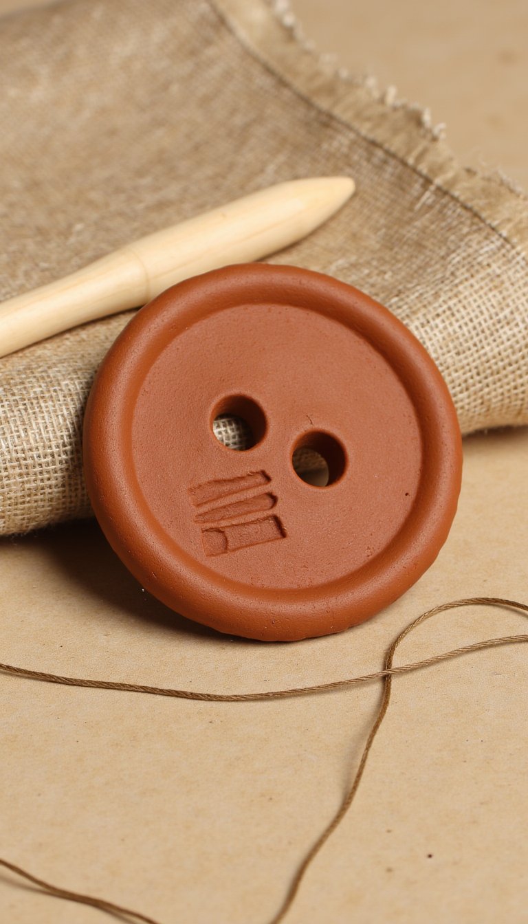14. Rustic Clay Button