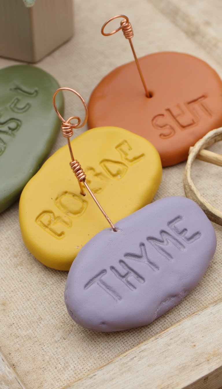13. Charming Garden Plant Markers