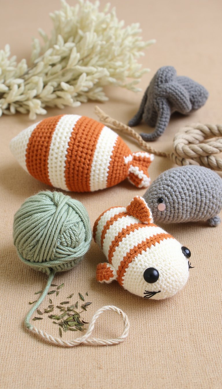 10. Interactive Crochet Cat Toys