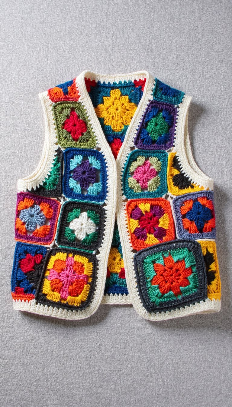 4. A Statement Granny Square Vest
