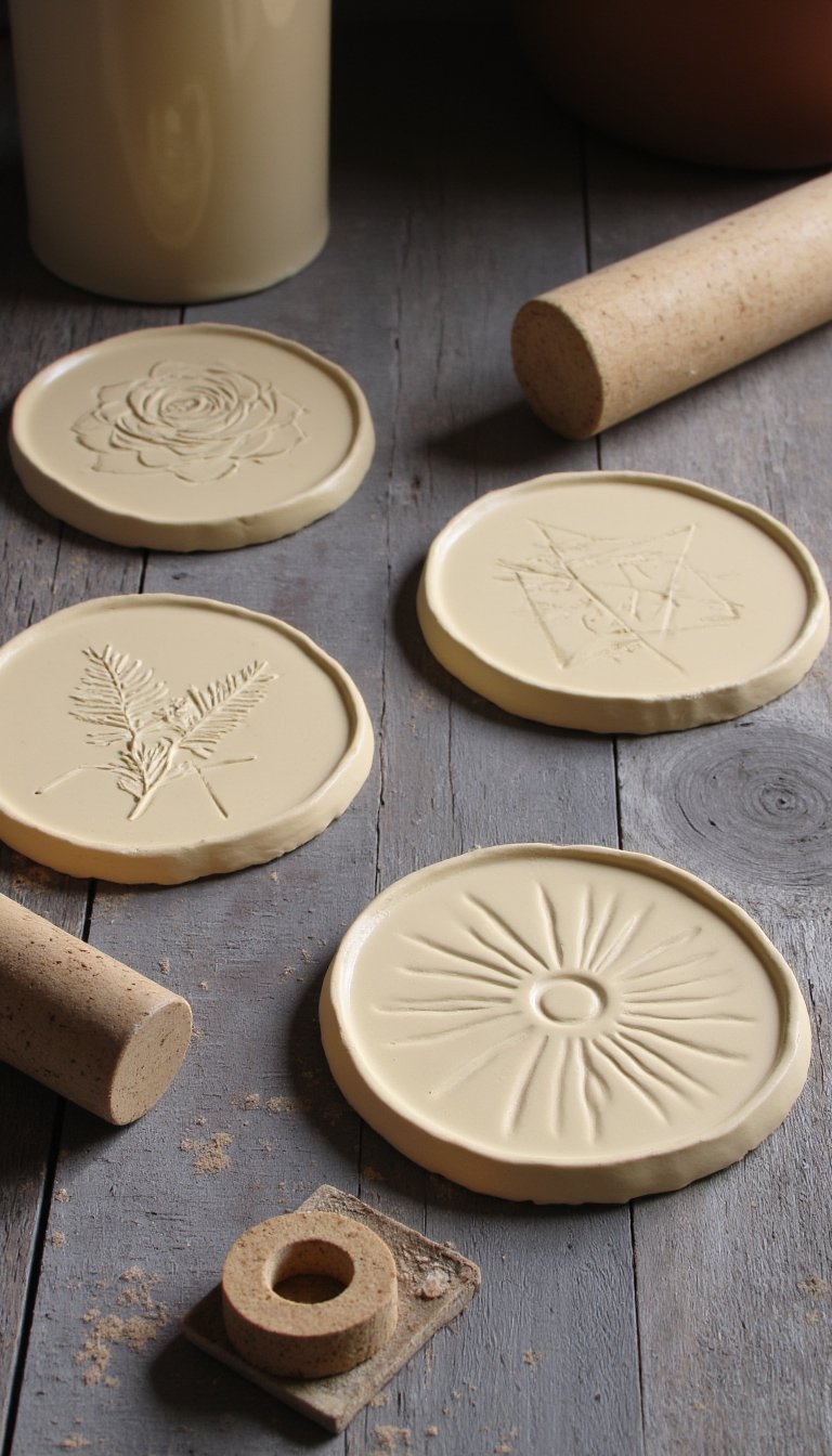 6. Custom-Stamped Coasters
