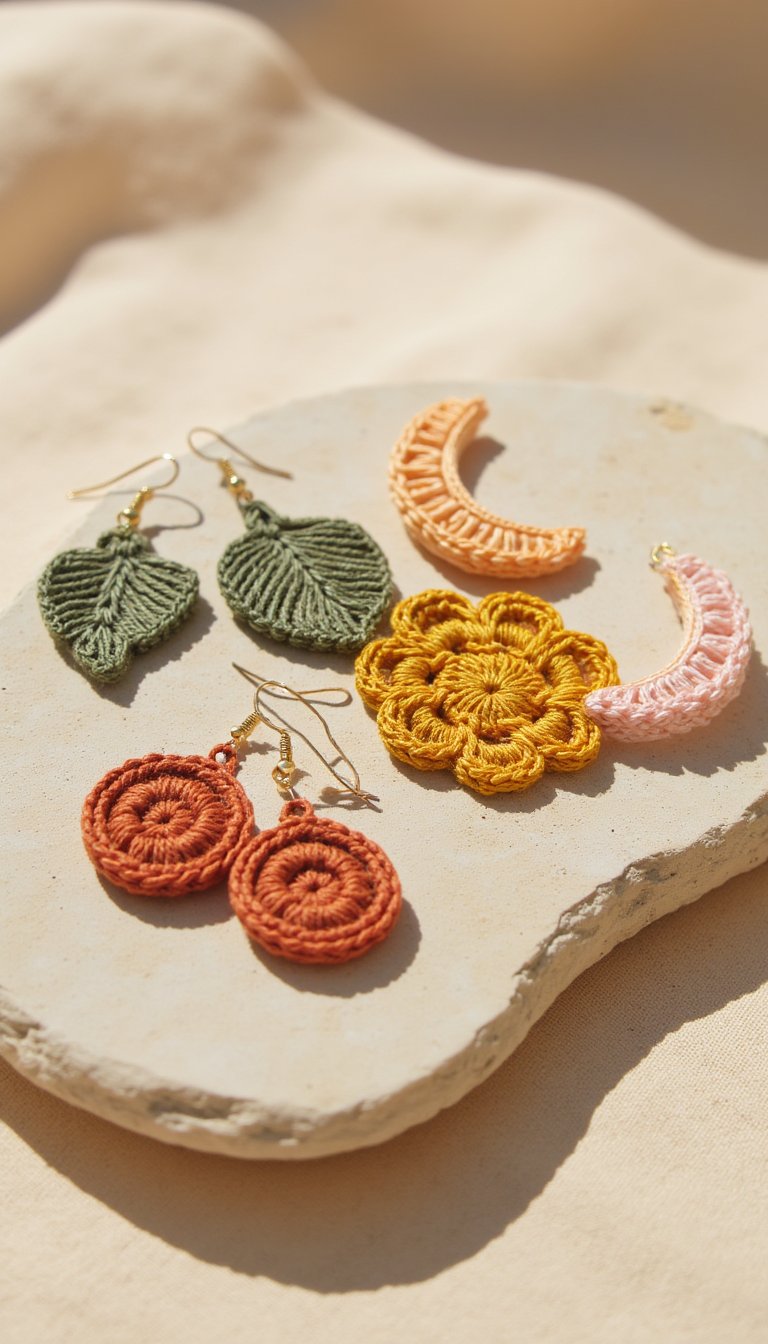 7. Dainty Crochet Earrings