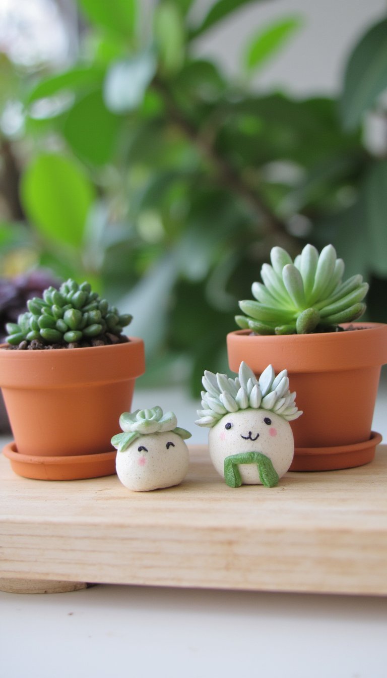 2. A Family of Miniature Plant Pot Succulents
