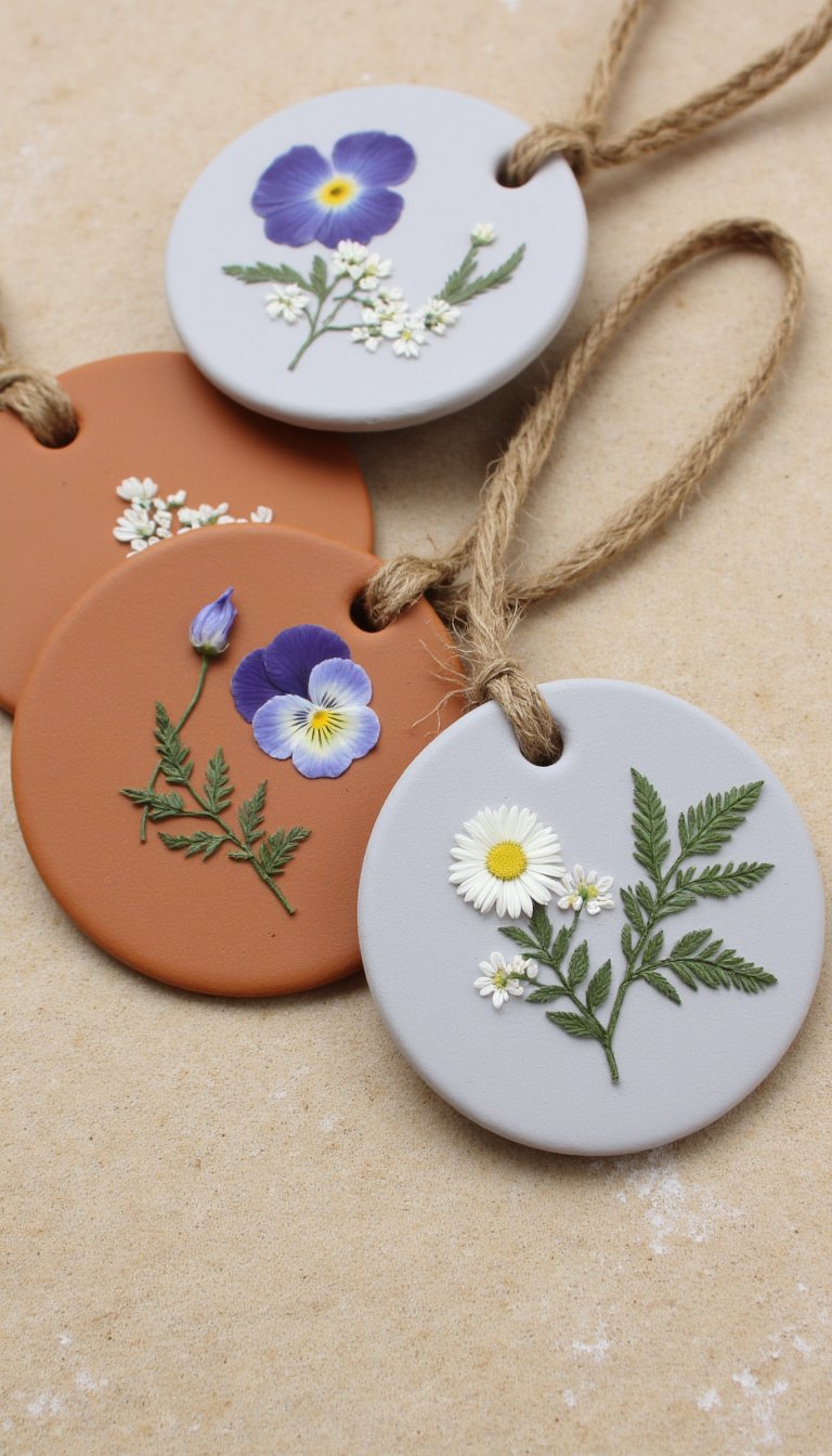 9. Pressed Flower Ornaments