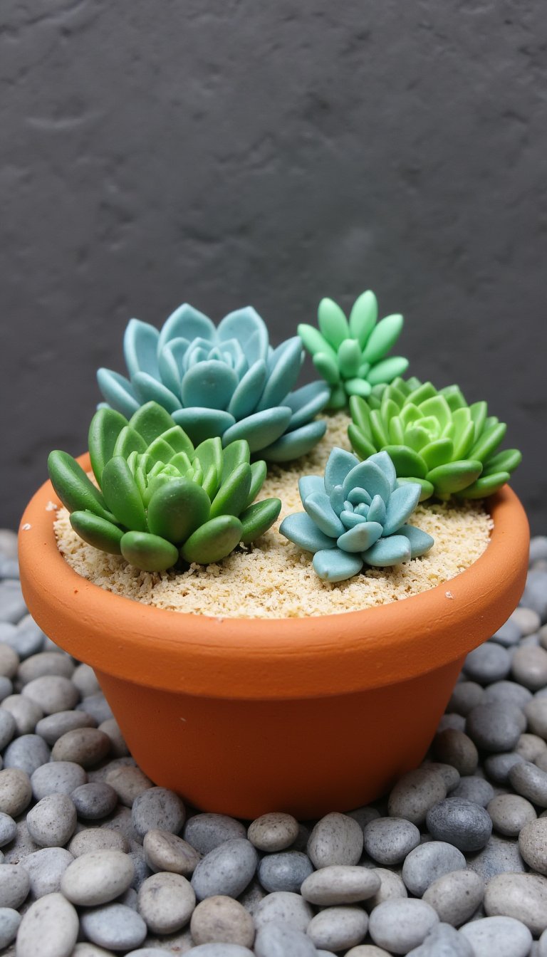1. Hyper-Realistic Miniature Succulent Garden