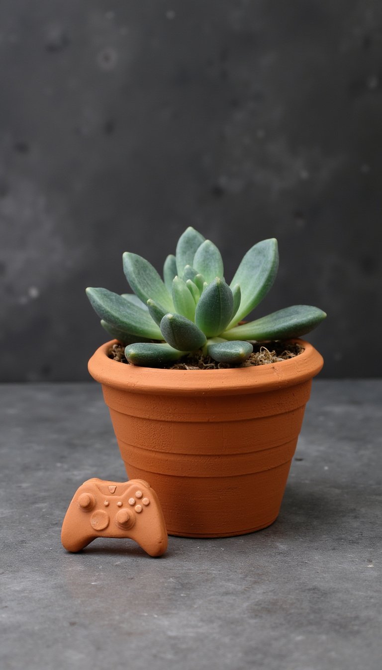 8. Hand-Sculpted Plant Pot for a Low-Maintenance Succulent