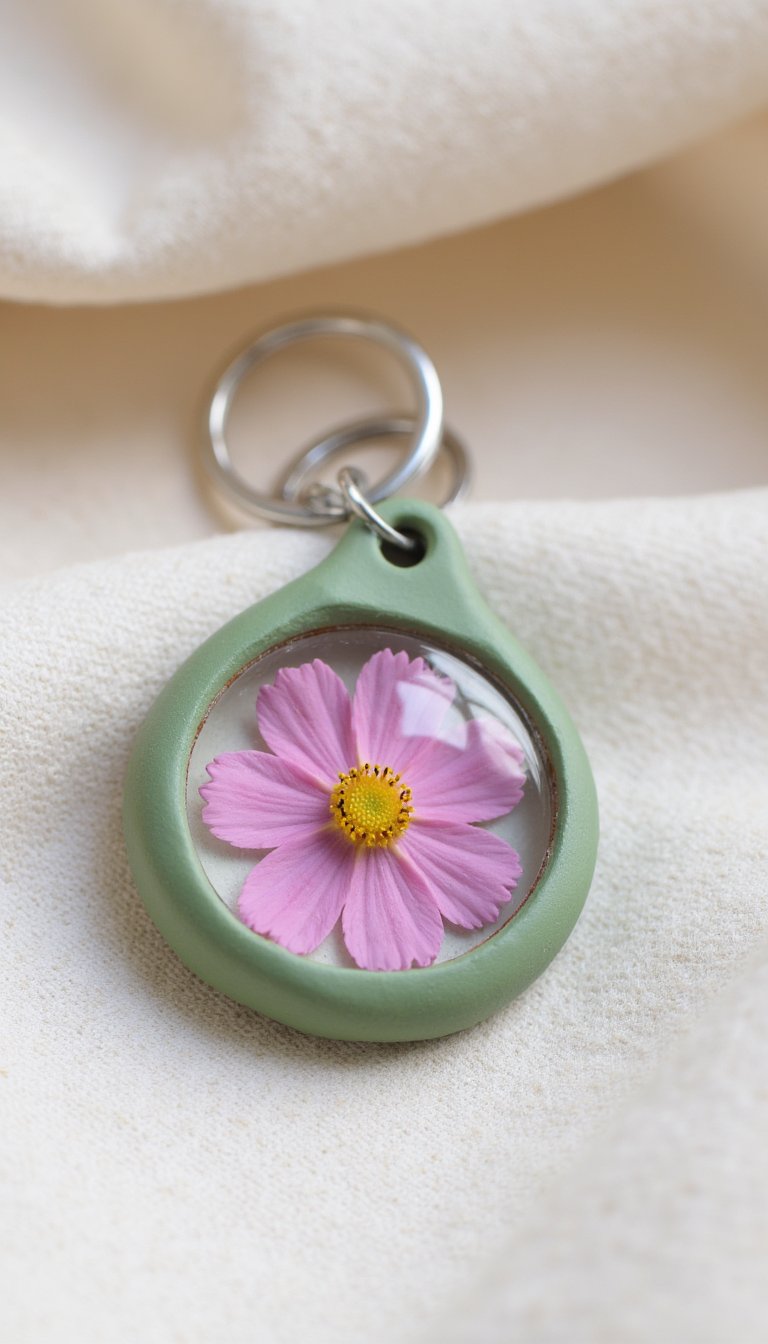 16. Pressed Flower in Resin Topper