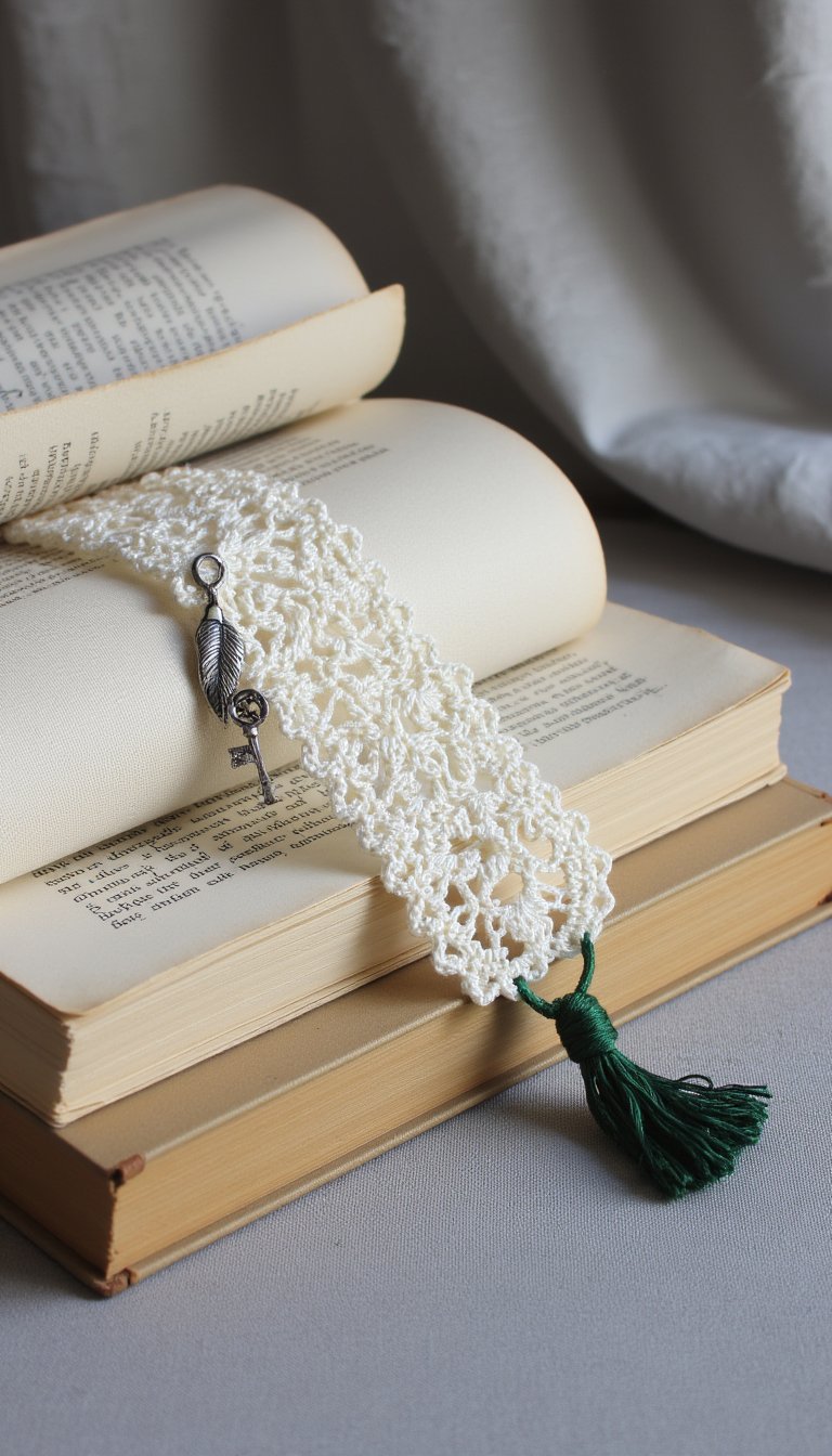 13. Elegant Bookmark with a Charm