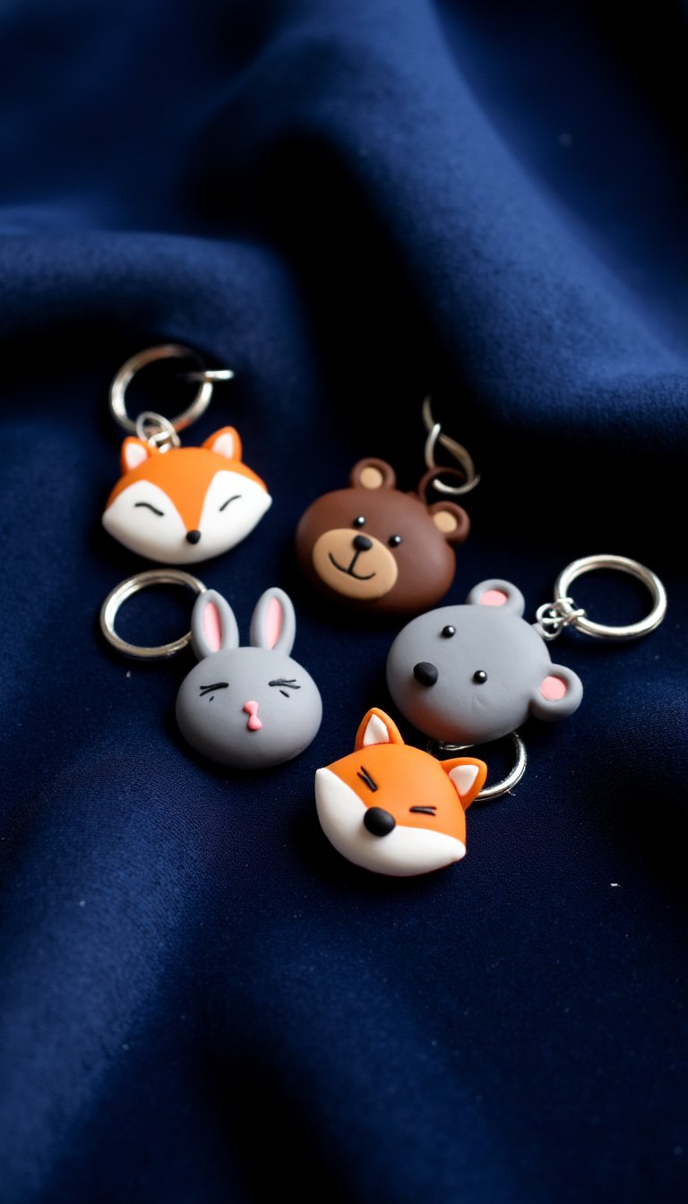 9. Animal Face Keychains