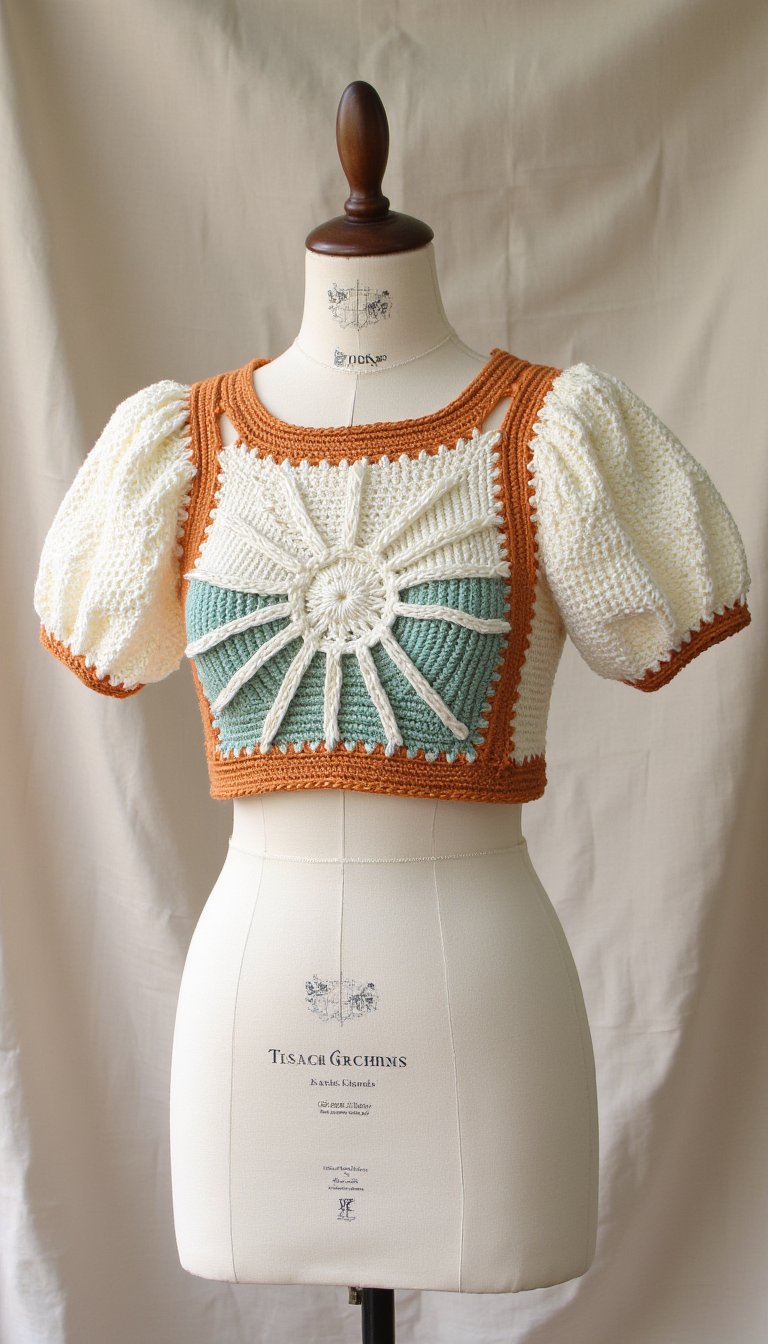 14. Crochet Crop Top with a Twist