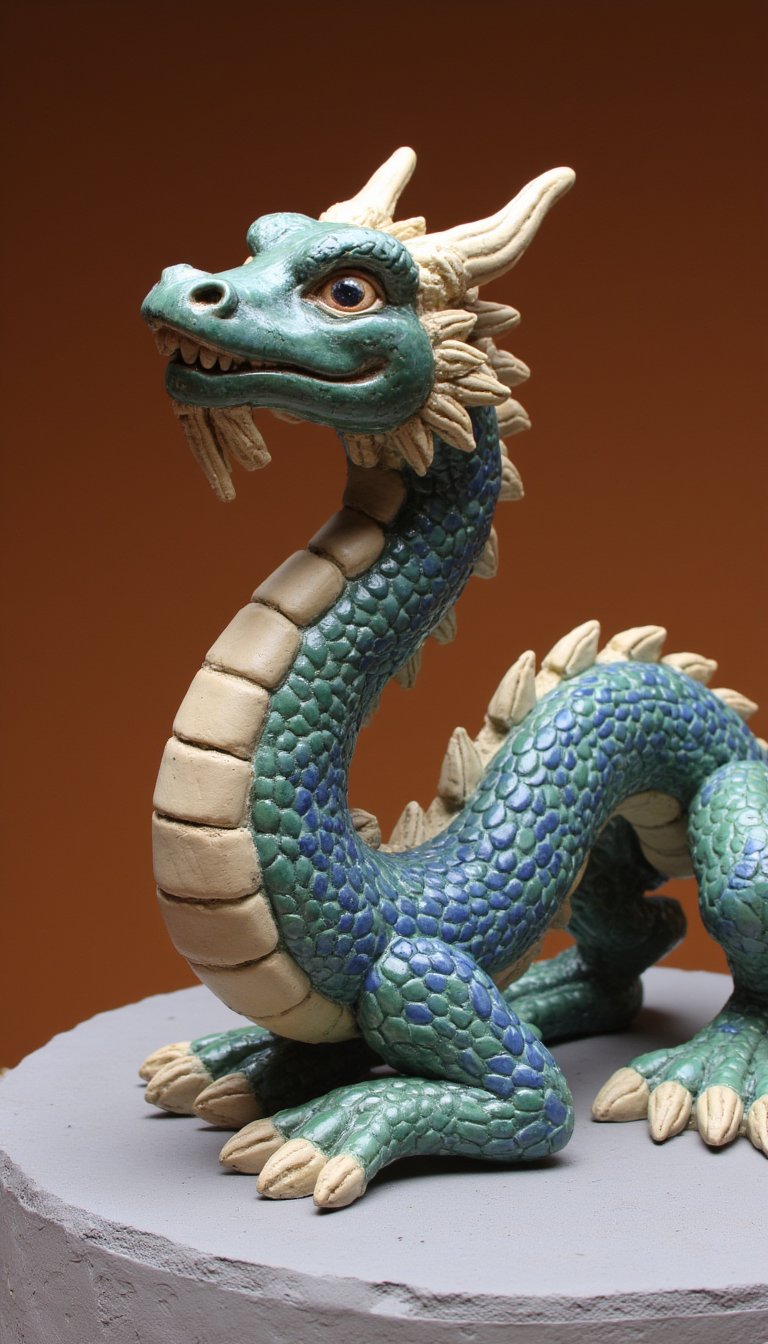 21. Articulated Clay Snake or Dragon