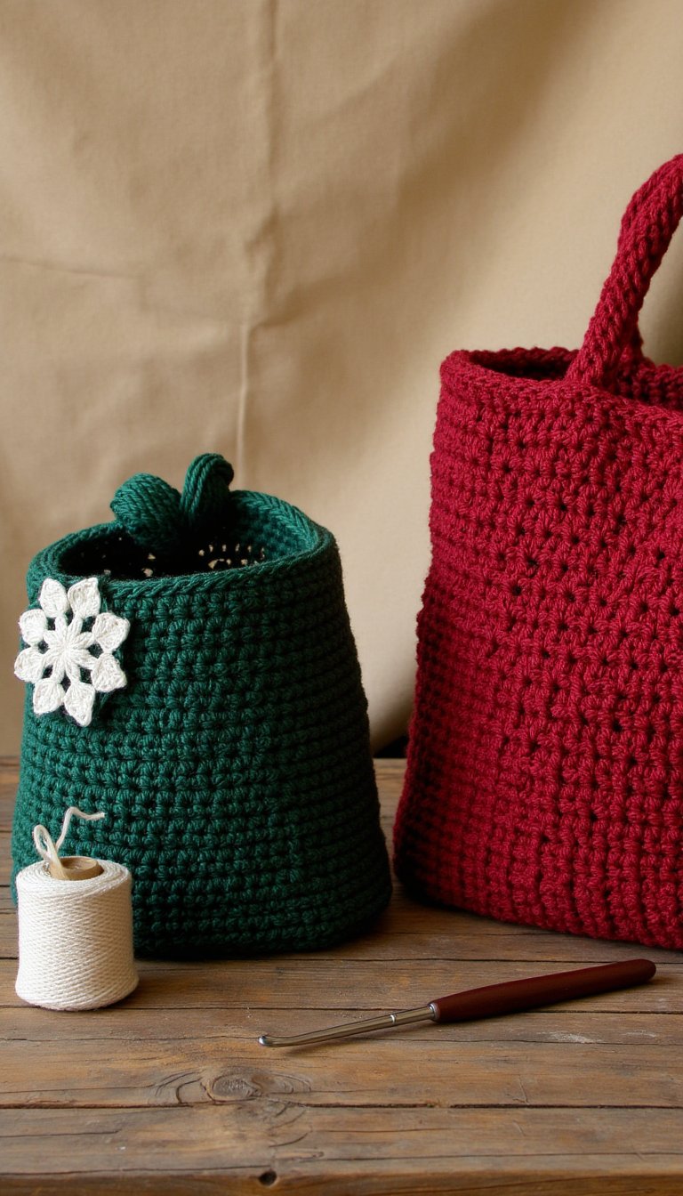 5. Reusable Market Bags with Holiday Flair