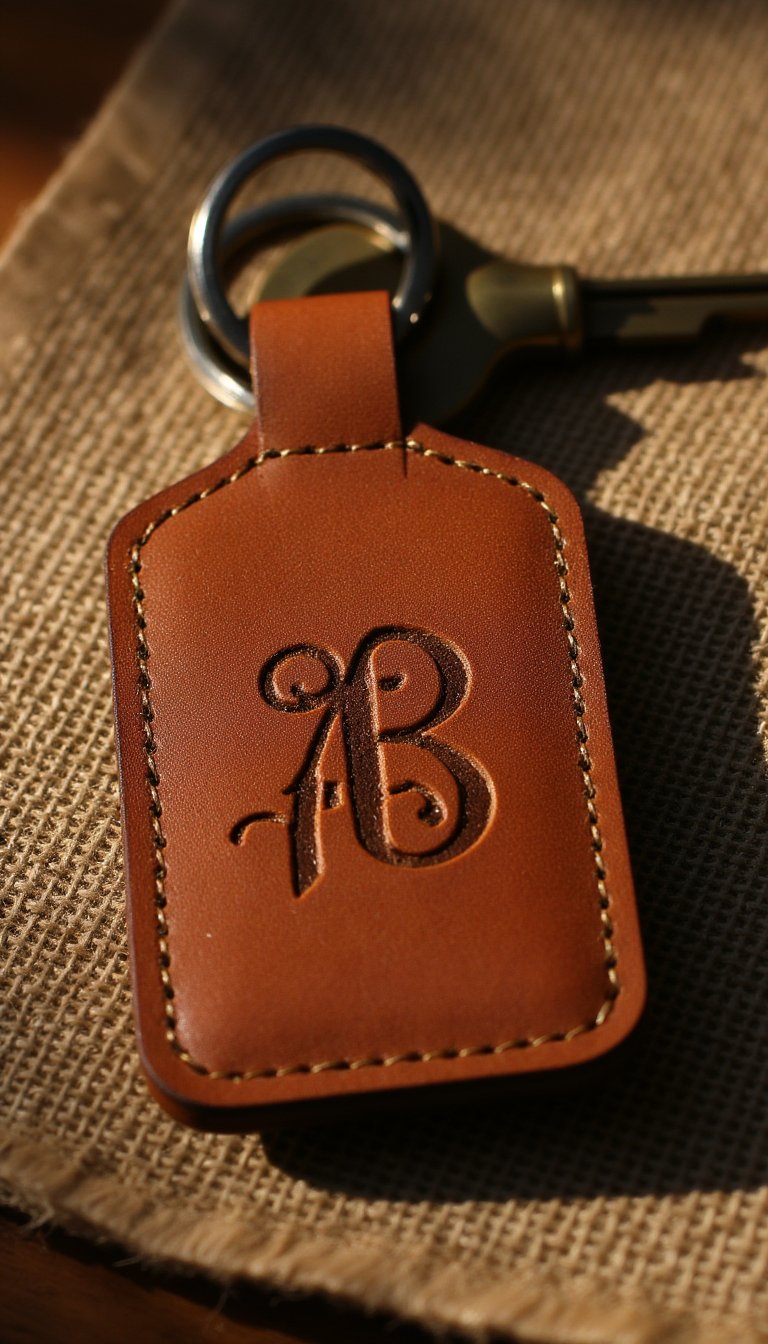 17. A Personalized Leather Keychain or Bag Tag