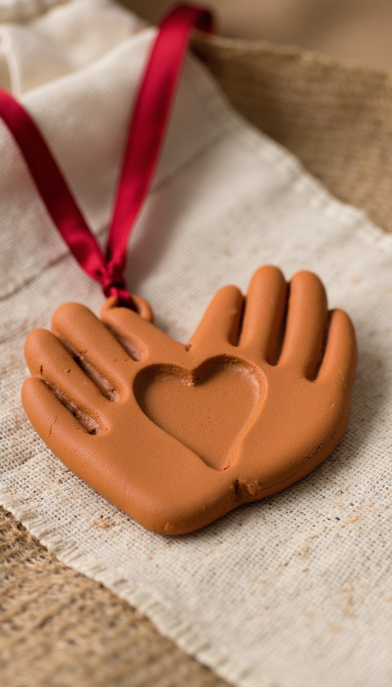 4. Couple's Handprint Ornaments