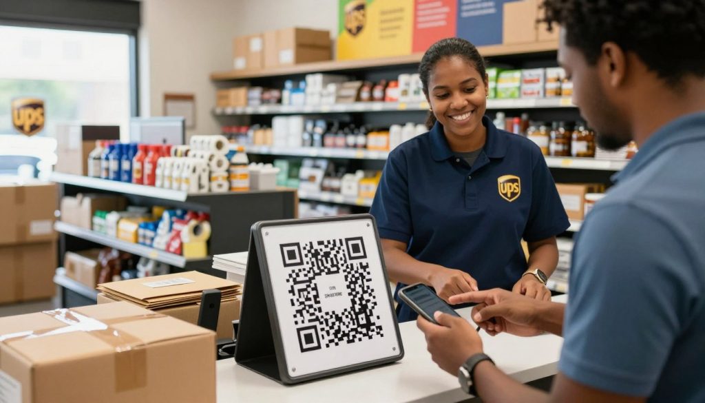 QR code shipping at UPS Store delivery options