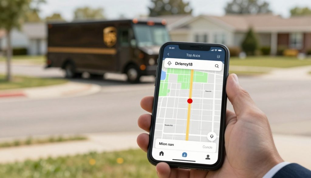 UPS driver GPS location tracking on mobile device