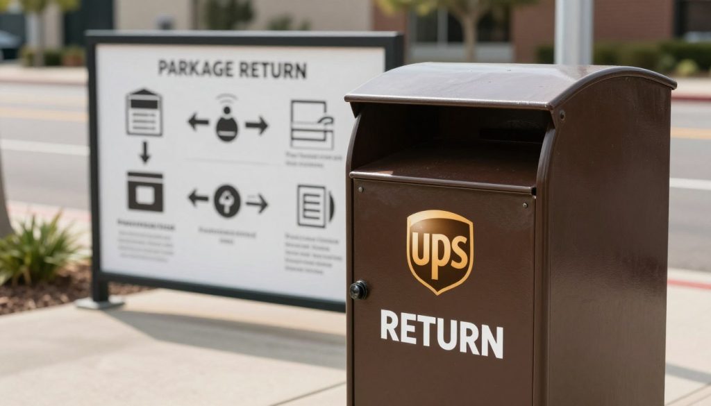UPS drop box instructions for package returns