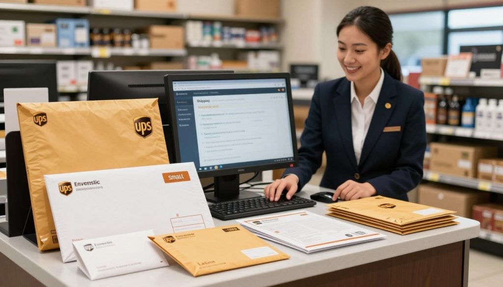 UPS envelope mailing options for domestic and international delivery