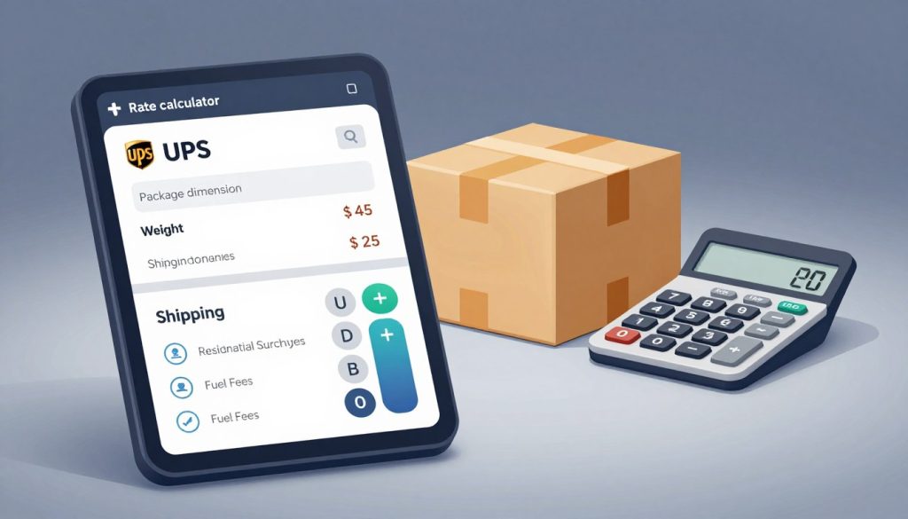 UPS rate calculator with additional shipping fees and options UPS rate calculator with additional shipping fees and options