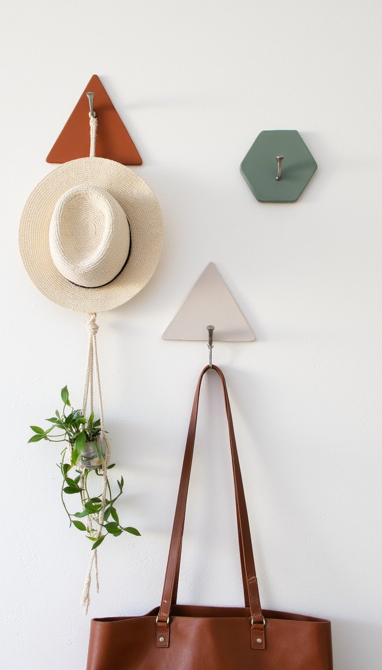 8. Modern Geometric Wall Hooks