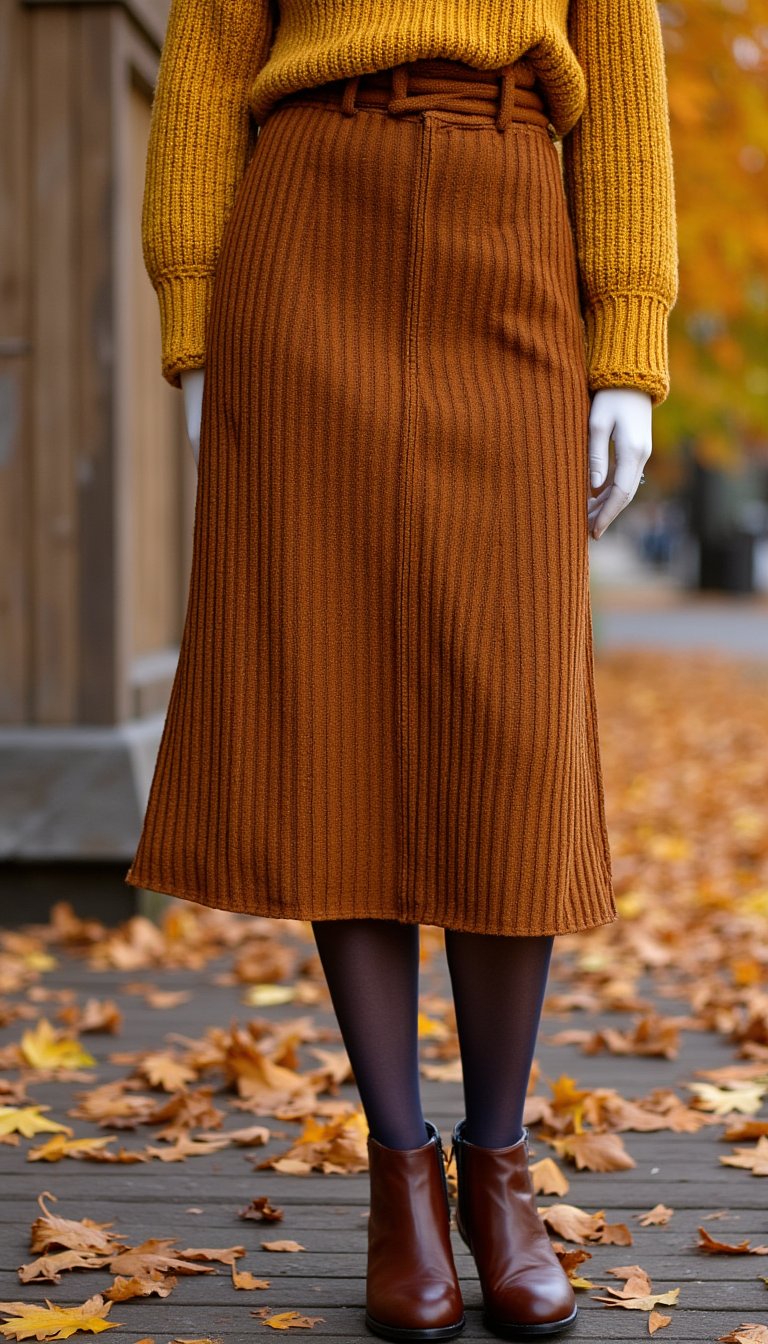12. Corduroy-Inspired Ribbed Skirt