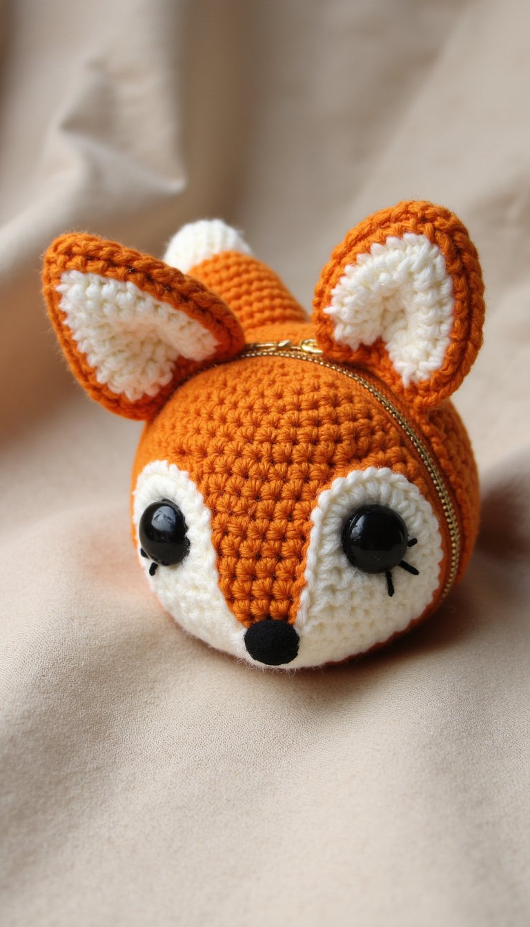 6. The Amigurumi Animal “Head” Pouch