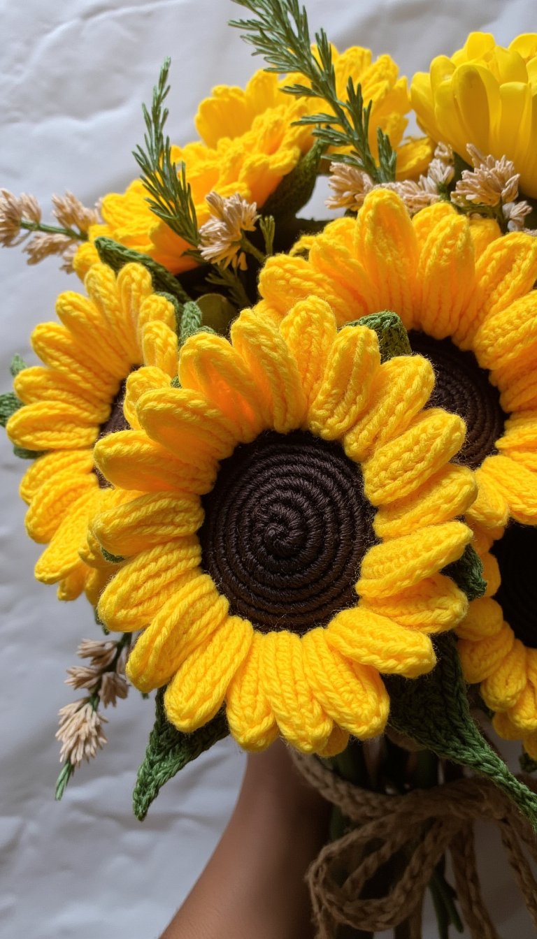 6. Bold & Bright Sunflower Cluster