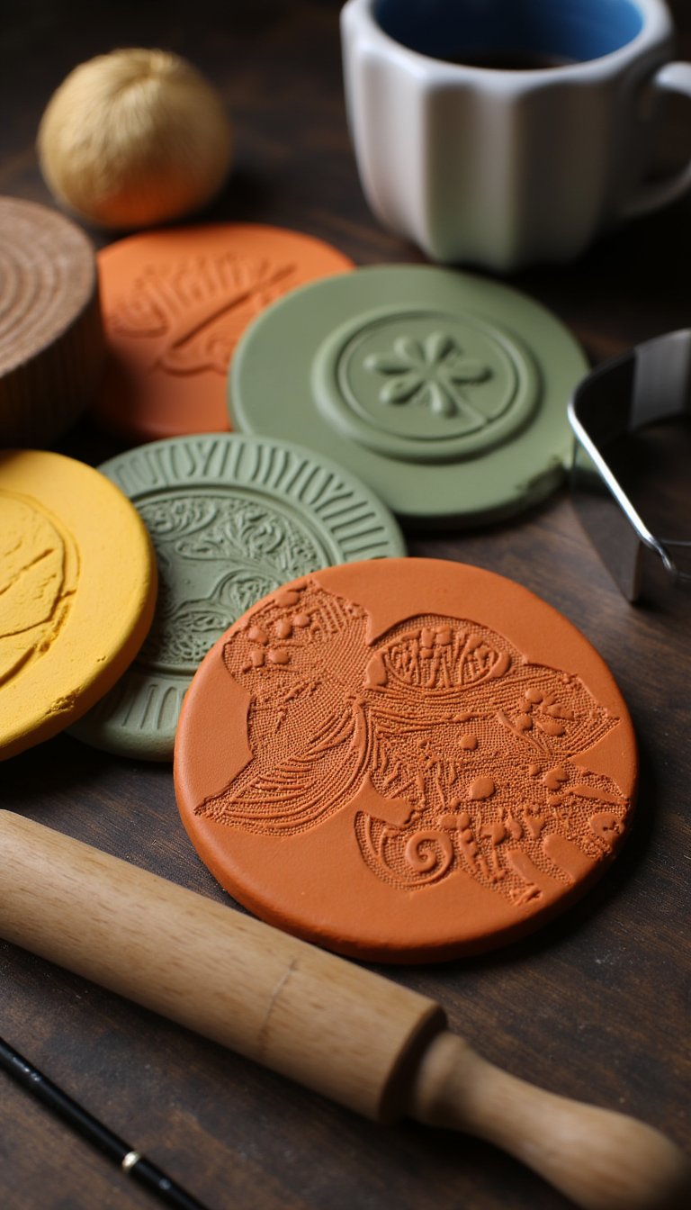 3. Textured Coasters
