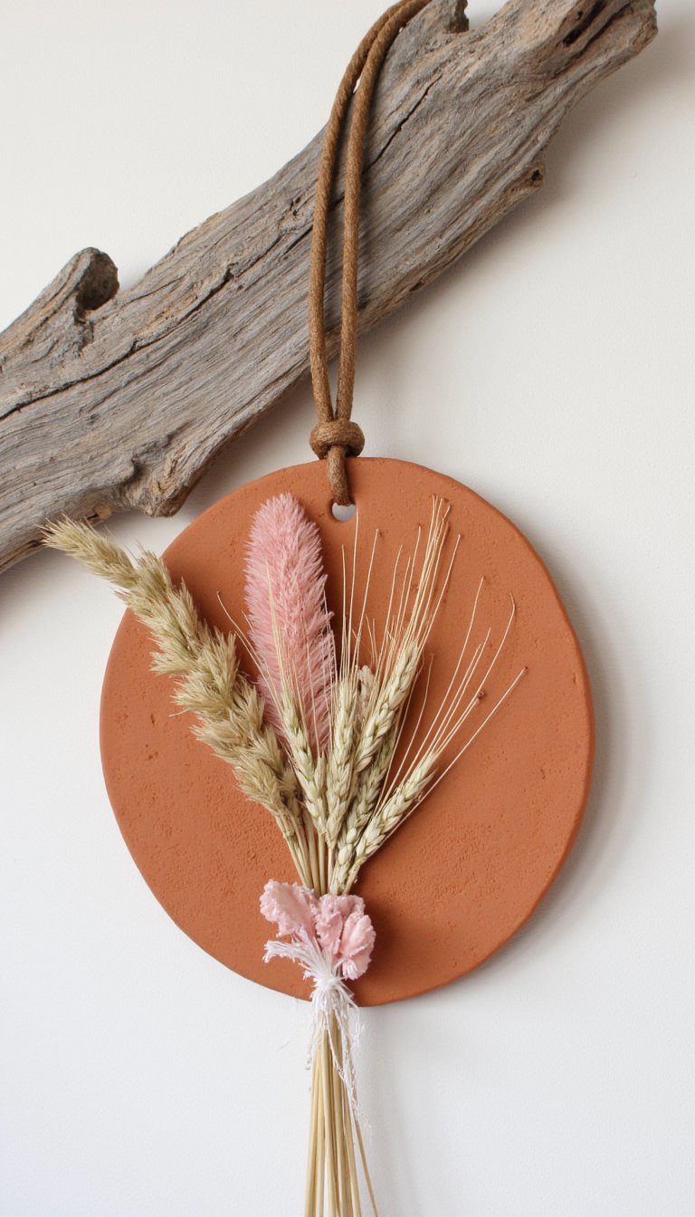 4. Dried Flower & Clay Wall Hanging