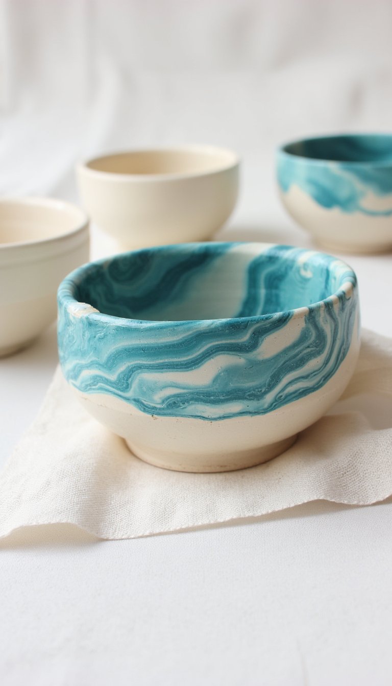 10. Marbled Clay Pinch Pots