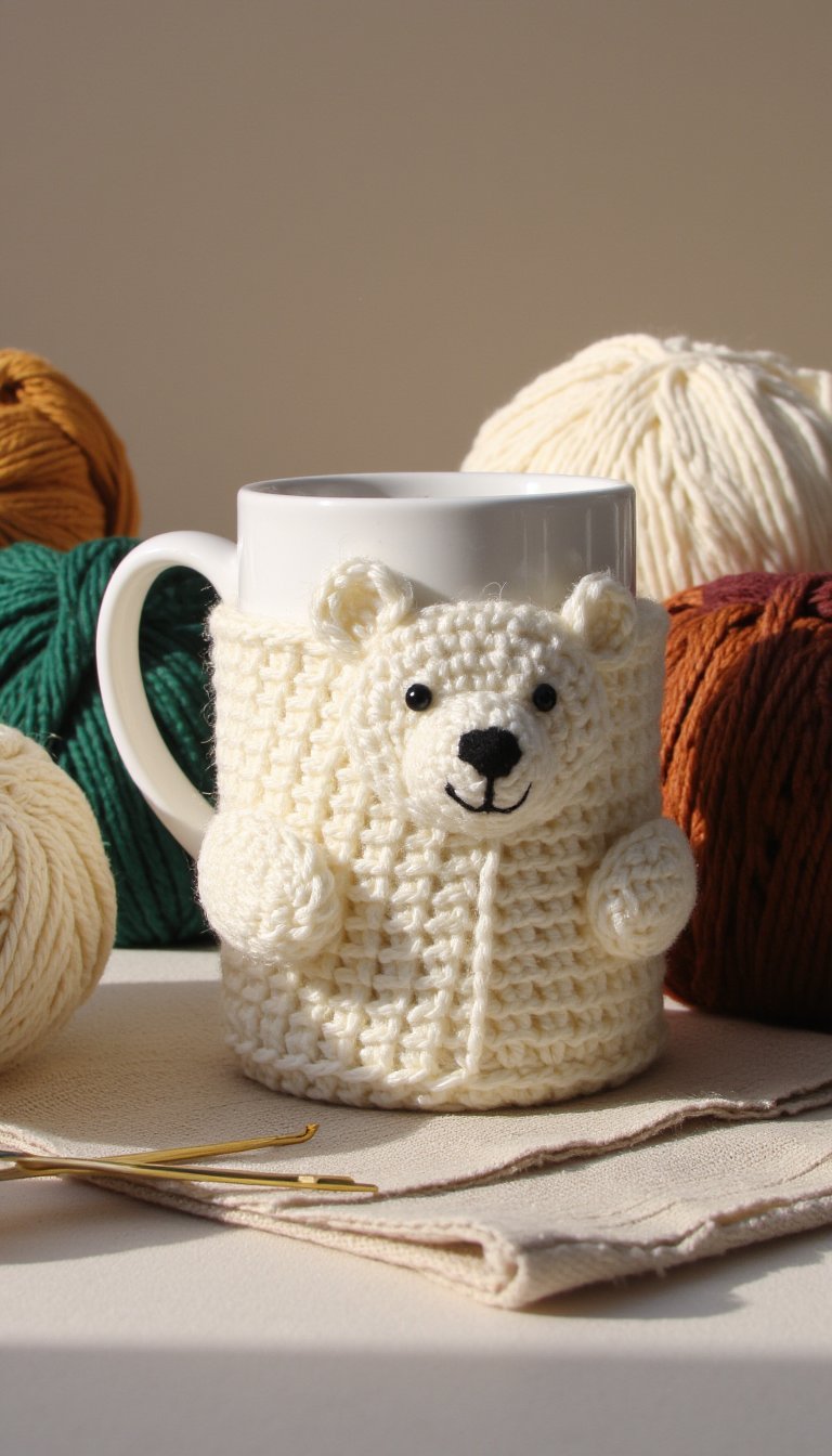 2. Cozy Coffee Cup Cozies with Personality