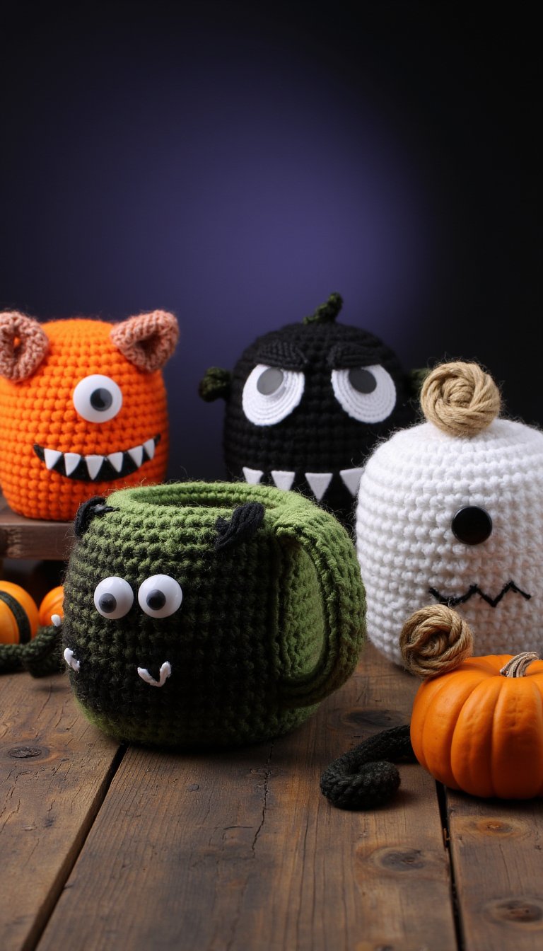 10. Monster Mug Cozies with Googly Eyes