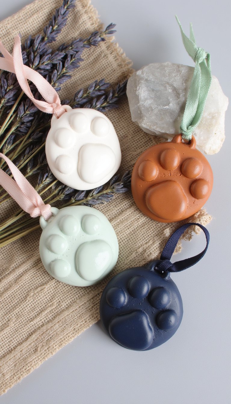2. Personalized Clay Cat Paw Print Ornaments