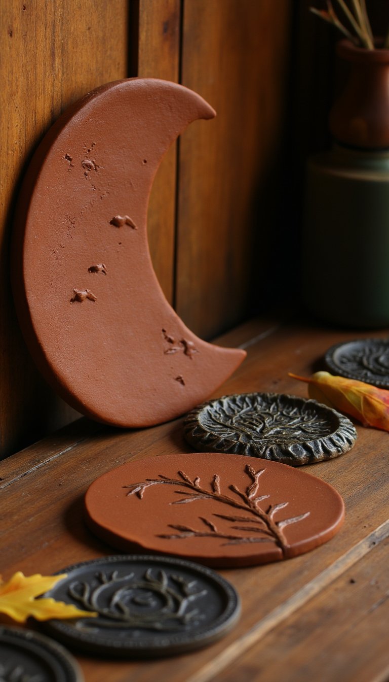 18. Moon Phase Wall Art with Fall Elements