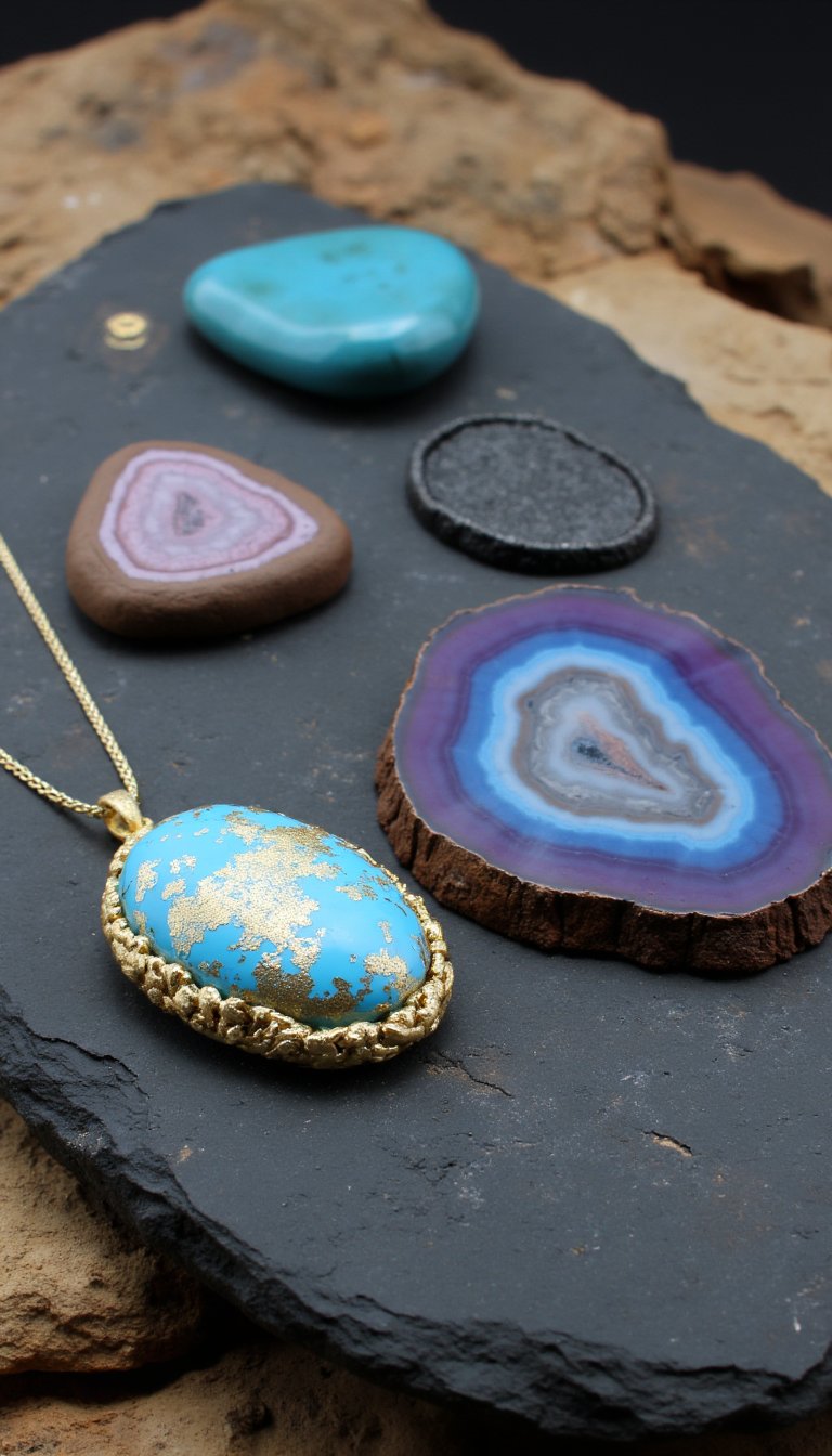 6. Faux Stone and Turquoise Look