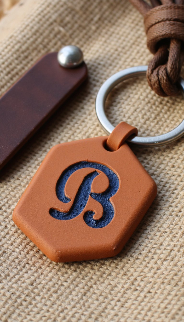 1. Personalized Clay Keychain with His Initial